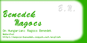 benedek magocs business card